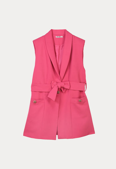 Sleeveless Lapel Neckline Waist Coat